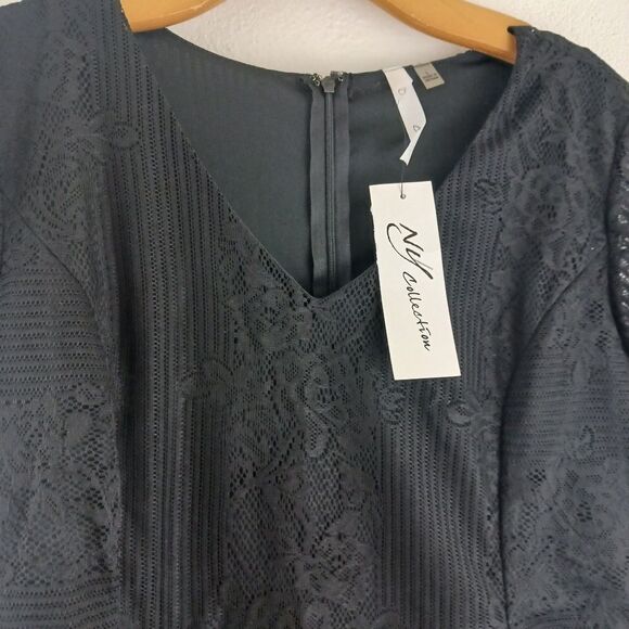 NY Collection flounce hen lace cap sleeve V Neck L - Picture 6 of 6